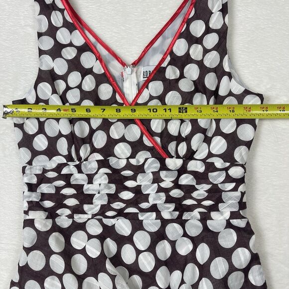 Vtg Robbie Bee Brown Polka Dot Dress 6 Classic Retro Pin Up Marilyn Monroe Julia - Picture 4 of 16